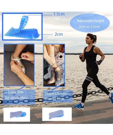 Sbomi Adjustable 2-Layer Height Increase Insoles - Silicone Heel Cushion Inserts for Women - 3.5cm - 1 Pair - Buy Online on GoSupps.com