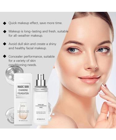 Color-changing foundation - moisturizing cover-up cream SPF 30 lightweight base makeup for mature skin radiance booster evens skin tone | Daily foundation for a natural glow - Buy Online on GoSupps.com