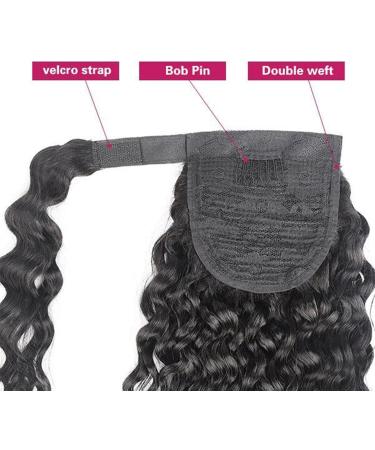 Human Hair Ponytail Hair Piece Deep Wave Wrap Around Pony Tail Clip In Wave Curly Hair Extensions 8-24" Brazilian Human Hair Ponytails Hairpiece for Black Women Ponytail Hairpiece for Women (Color 10inches Wrap Around Ponytail - Buy Online on GoSupps.com