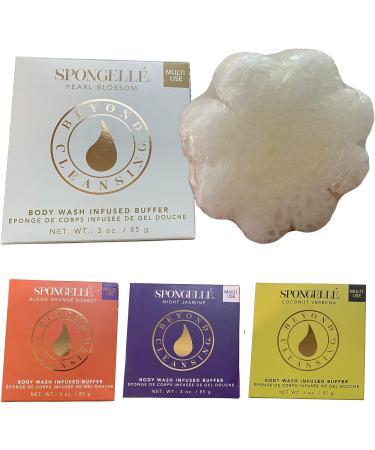 Spongelle Multi-Use Flower Sponge 3oz (BlackBerry) - White | Long-Lasting Fragrance & Exfoliation - Buy Online on GoSupps.com