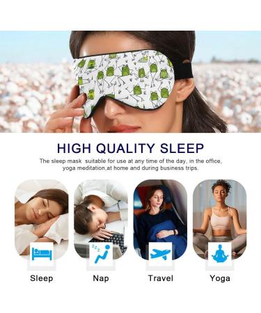 Haskirky Light Blocking Eye Mask | Breathable & Adjustable | For Adults Men and Women | Ideal for Travel, Yoga, Meditation | Funny Frogs Pattern | Deep Sleep Aid - Buy Online on GoSupps.com