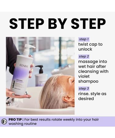 Kenra Violet Conditioner 10.1 oz | Eliminate Brassy Tones & Neutralize Yellow | Moisturizes Blonde & Gray Hair | Color Safe Purple Conditioner - Buy Online on GoSupps.com