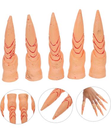DIKACA False Witch Fingers Halloween Props Finger Nail Covers Cosplay 5pcs False Nail Set Manicure Skeleton Plastic Halloween Finger Lights Halloween Finger Tips As Shown 1 9.5x2.5cm - Buy Online on GoSupps.com