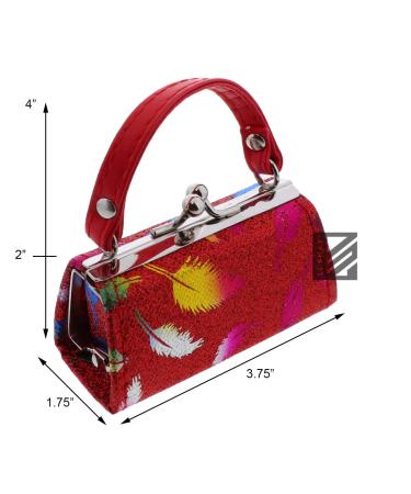 Glitter Lipstick Case with Colorful Leaves & Handle - Red | Stylish & Functional Makeup Storage | International Shipping Available - Buy Online on GoSupps.com