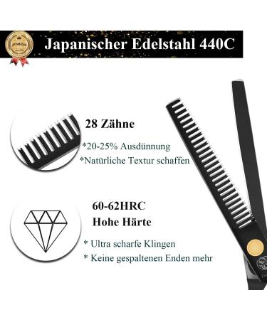 Purple Dragon 5.5 Inch Professional Hair Scissors Set - Sharp Hairdressing Scissors for Men & Women Barbers & Beginners - Perfect Haircut Tool in Black - Buy Online on GoSupps.com