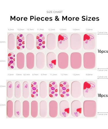 NAILOG Semi Cured Gel Nail Strips 34 pcs Salon-Quality Gel Nail Stickers Long Lasting Nail Wraps for Women with Soft Gel Finish Vintage Print & Silver Glitter (Seal of love) - Buy Online on GoSupps.com