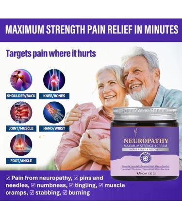 Neuropathy Maximum Strength Cream 238g Body Lotion for Feet and Hands Nourishing Skin Butter Moisturizing Balm for Women and Men 100ml 1Pcs - Buy Online on GoSupps.com