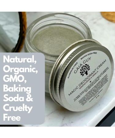 Gaia Guy's Aluminum Free Natural Deodorant | Sandalwood & Vanilla - Eco-Friendly Plastic-Free 2 oz Cream for Women & Men - Buy Online on GoSupps.com
