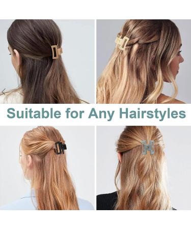12 PCS Mini Hair Claw Clips for Women Girls - Non-Slip Rectangle Hair Jaw Clips in Light Colors - Buy Online on GoSupps.com