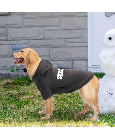 BINGPET Security Dog Hoodie X-Large Black - Warm Fleece Pet Sweater Coat for Cold Weather - Dog & Cat Hooded Sweatshirt - Chest Girth 34 - Buy Online on GoSupps.com