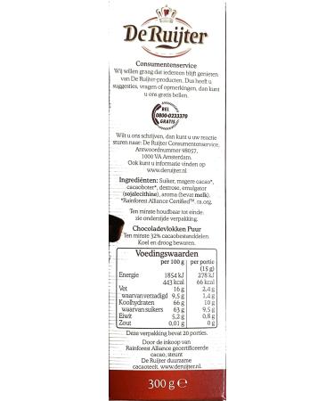 Buy X De Ruijter Chocolade-Vlokken Puur - Dark Chocolate Flakes 300g | Premium Dutch Chocolate | Fast International Shipping - Buy Online on GoSupps.com