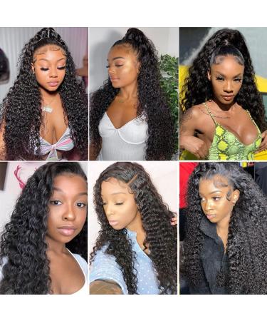 Deep Wave 360 Lace Front Human Hair Wig 20 Inch | Pre Plucked, HD Transparent Lace, 150% Density | Natural Black for Black Women - Buy Online on GoSupps.com