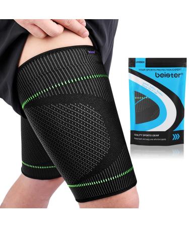 beister Thigh Compression Sleeves Hamstring Support: 20-30 mmhg Anti Slip Thigh Sleeve (Pair), Leg & Thigh Brace Wrap for Sore Hamstring, Groin, Muscle Sprains, Tendinitis, Workouts, Sciatica Pain XX-Large