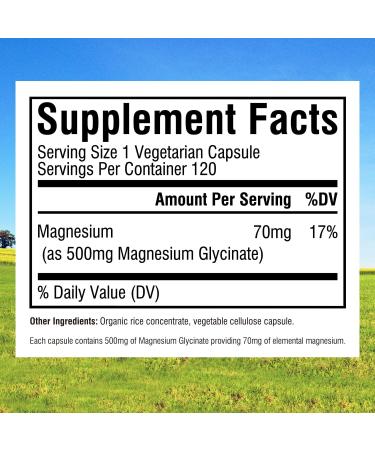 Innate Vitality Magnesium Glycinate 500mg - High Absorption, Non-GMO, 120 Veggie Capsules for Nerve, Muscle, Bone & Heart Health - Buy Online on GoSupps.com