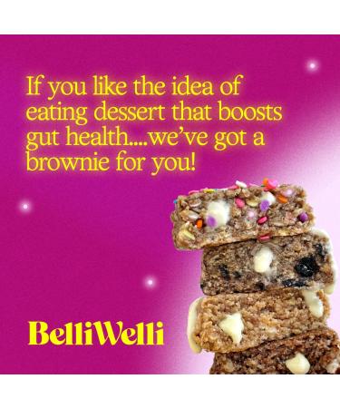 BelliWelli Vegan Gluten-Free Fudge Brownie Snack Bar (8-Pack) | Low FODMAP Certified, Dairy Free, Gut Friendly, Probiotics | Guilt-Free Dessert for Breakfast - Buy Online on GoSupps.com