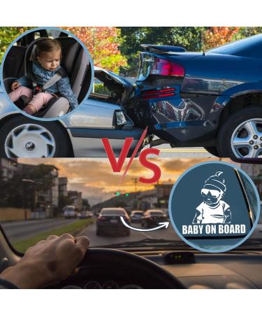 Flywave Baby On Board Sticker | 2 Waterproof Car Decals | 15x15 cm Sun Protection Baby Safety Stickers - Buy Online on GoSupps.com