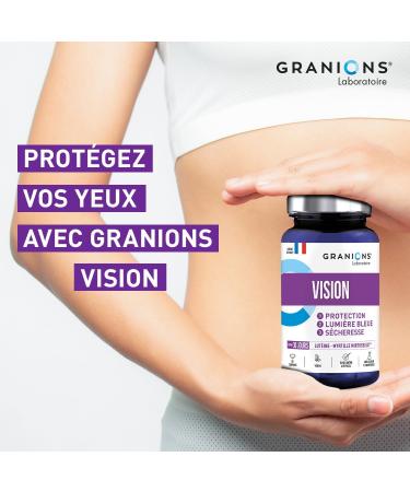 Vision GRANIONS | Eye Supplement | Mirtoselect + Lutein + Zeaxanthin + Vitamins | Eye tension sight dry and tired eyes | Made in France | Size 1 Month - Buy Online on GoSupps.com