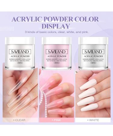 SAVILAND Acrylic Nail Kit for Beginners | Professional 15g Acrylic Powder & Liquid Monomer Set | Complete Acrylic Nail Brush & Forms | Perfect Gift for Nail Art Enthusiasts - Buy Online on GoSupps.com