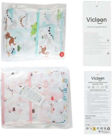 Vicloon Waterproof Baby Bibs with Long Sleeves | 5PC Animal Style Set for 6-24 Months - Perfect for Food Art and Crafts - Buy Online on GoSupps.com