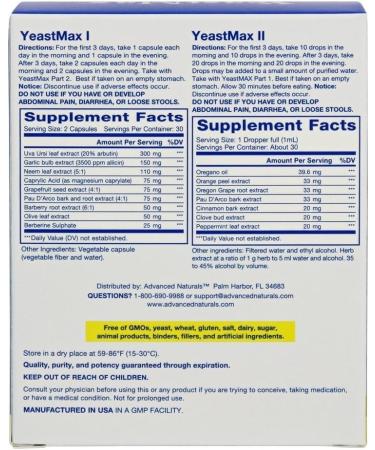 Advanced Naturals Yeastmax 2-Part Kit - Natural Solution for Yeast Imbalance - Buy Online on GoSupps.com