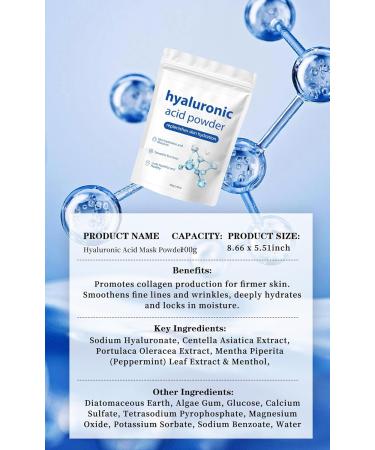 ZTSGU 2 Pcs Hyaluronic Acid Powder Low Molecular Weight Hyaluronic Acid Powder Organic for Skin Hydrating Nourish Face Water Soluble Serum. - Buy Online on GoSupps.com