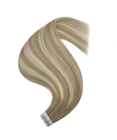 Youngsee Ombre Tape Extensions - 60 cm Real Hair Seamless Invisible Brown to Blonde 50g - Premium Quality Hair Extensions - Buy Online on GoSupps.com