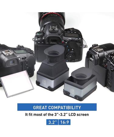 Kamerar CVF-1 Collapsible LCD Viewfinder 3X Magnifier for 3.0-3.2 DSRL Camera Screens | Sunshade Hood for Canon Nikon Sony Pentax DSLR - Buy Online on GoSupps.com