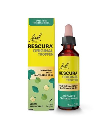 BACH RESCURA Rescua - Alcohol-Free Bach Flower Drops - Apple-Mint - 20 ml - Bach Flower Daytime Blend - Formerly Rescue Remedy the Original