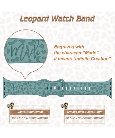 6 Pack Leopard Engraved Apple Watch Bands - Waterproof Cheetah Sport Silicone Wristbands for Women - Compatible with iWatch Series 8 7 6 5 4 3 2 SE - Starlight-38 A - Black/Pink Sand/Pine Green/Starlight/Smoke Violet/White - Buy Online on GoSupps.com