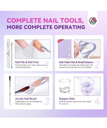 SAVILAND Acrylic Nail Kit - 100% Essential Oil 2oz Clear Powder Liquid Set & Nail Practice Mat - Professional DIY Nail Art for Beginners - Buy Online on GoSupps.com