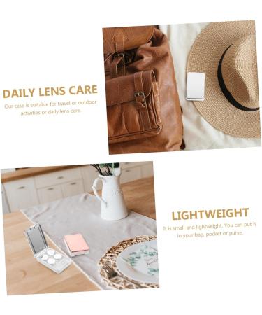 Gatuida 2 Set Mirror Color Contact Lenses Case - Travel-Friendly Eye Cosmetic Container for Household Use - 9x6.1x2.2cm - Buy Online on GoSupps.com