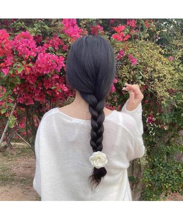 MYhose Milk White Flowers Hair Clip - Artificial Camellia Rose Alligator Hairpins for Women - Buy Online on GoSupps.com