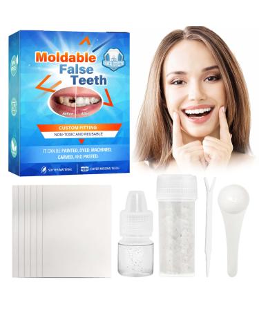 Tooth Repair Kit, Temporary Teeth Replacement Kit for Temporary Fixing The Missing and Broken Tooth Replacements Dentures, DIY Heat Fit Beads, Confident Smile Transparent