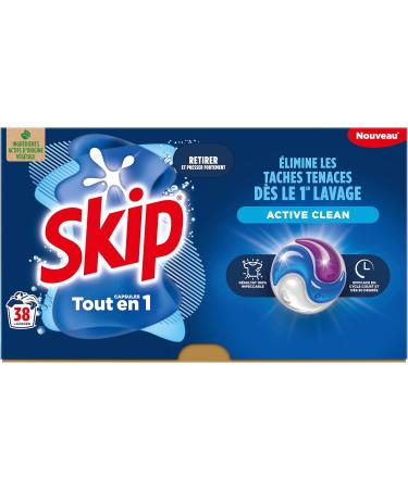 Skip Active Clean Liquid Detergent Capsules 3 in 1-114 washes - impeccable result and long-lasting freshness - without plasti - Buy Online on GoSupps.com