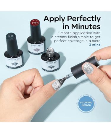 modelones Reflective Glitter Gel Nail Polish Set of 6 Colors Including Pink Red Silver Holographic Gel Polish Kit UV LED Soak Off Nail Polish Home DIY Manicure Nail Salon Varnish LAST DANCE 1.17 ml (Pack of 6) - Buy Online on GoSupps.com