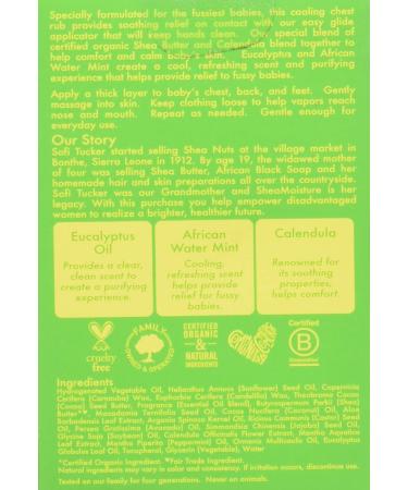 Shea Moisture Eucalyptus & African Water Mint Baby Chest Rub 0.6oz - Soothing Natural Relief - Buy Online on GoSupps.com