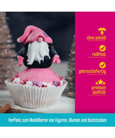 DECOCINO Fondant Pink 250g - Palm Oil Free & Gluten Free Cake Decoration for Tarts & Cupcakes - Buy Online on GoSupps.com