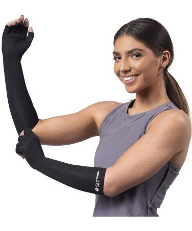 Copper Joe Long Arthritis Gloves - High Copper Content for Carpal Tunnel and Wrist Support (Small, 1 Pair) - Buy Online on GoSupps.com