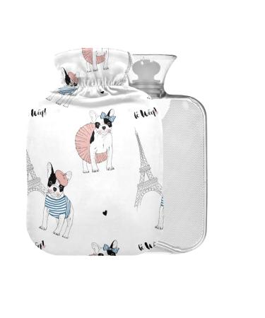 French bulldog BPA-free hot water bottle with cover 2 l large hot water bag for pain relief back pain hot and cold therapy