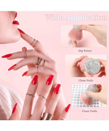 ANGNYA Pink Nail Dust Brush with Rhinestones | Fluffy Makeup Brush for Acrylic Nails & Dip Powder Removal | Nail Art Clean Up Tool - Buy Online on GoSupps.com