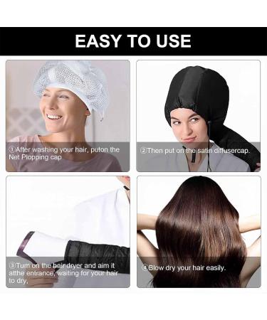 DGUSO Dry Hoods for Hair - 2 Pack Plopping Cap & Upgraded 2-in-1 Diffuse Cap for Curly Hair | Wireless Hair Wrap Turban - Buy Online on GoSupps.com