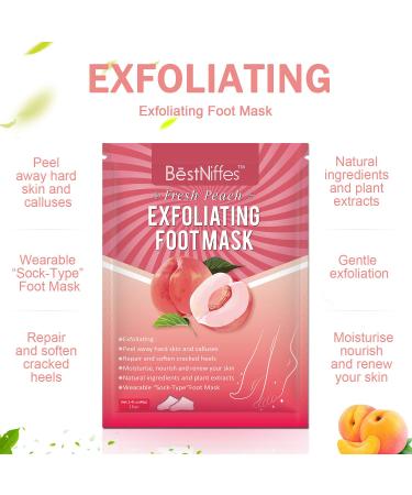 Peach Foot Peel Mask - Natural Exfoliator for Dry, Dead Skin & Callus Repair - Men & Women - Buy Online on GoSupps.com
