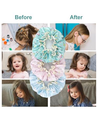 FAISOTY 3Pcs Kids Shower Cap - Cute Double Layer Waterproof Hair Cap for Girls | Mothers Day Gift | Large Size for All Haircuts - Buy Online on GoSupps.com