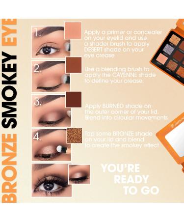 Nude Bronze Neutral Eyeshadow Palette - 12 Highly Pigmented Shimmer Matte Colors for Professional Makeup Looks - Travel Size Palette - Buy Online on GoSupps.com