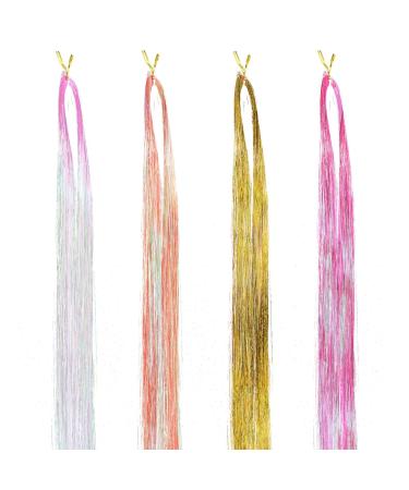 Hair Sparkles | Hair Extensions Fairy Hair Tinsel Kit - Glitter Hair Hair Dye Colored Rope Hair Tinsel Shiny Fairy Hair Filament for New Year