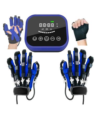 Both Hands Rehabilitation Robot Gloves Electric Glove Finger Orthoses Soft Resting Hand Splint for Flexion Contracture LCD Touch Screen/Timing/intensity Can Be Adjusted (M) Medium