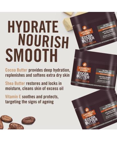 American Dream Cocoa Butter body cream for men ultramoisturizing body butter with a sporty fresh scent - Buy Online on GoSupps.com