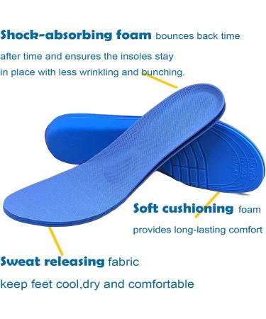 Denim Blue Medium Shoe Insoles with Shock Absorption for Men, Women, and Kids - Comfortable Inserts for Everyday Use - Buy Online on GoSupps.com