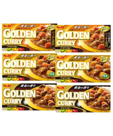 "Golden Curry" Japanese Curry Sauce Mix Mild Medium Spicy Spicy 6.9oz each x 2 S&B With MAIKO sticker Pio big bazar