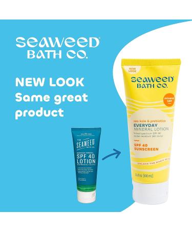 Seaweed Bath Co. Mineral SPF 40 Sunscreen Lotion - 3.4 oz | Broad Spectrum, Vegan, Paraben-Free - Buy Online on GoSupps.com